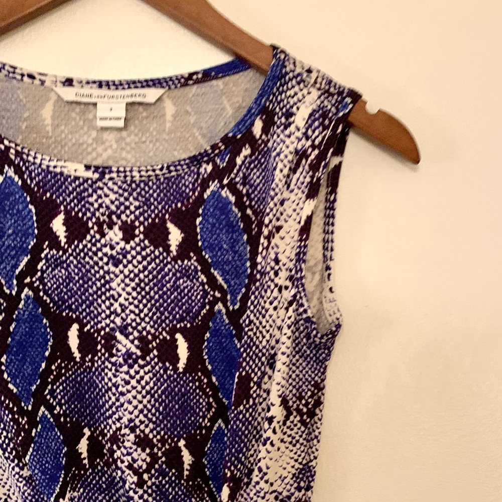 Diane Von Furstenberg Blue Python Della Dress - image 4